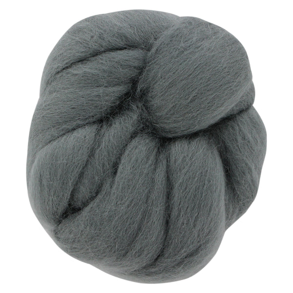 UNIQUE CRAFT Natural Wool Roving - 25g - Steel Grey