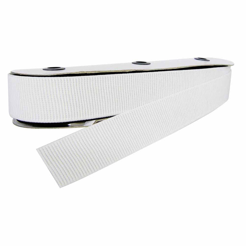 UNIQUE Woven Ribbed Elastic 38mm- White