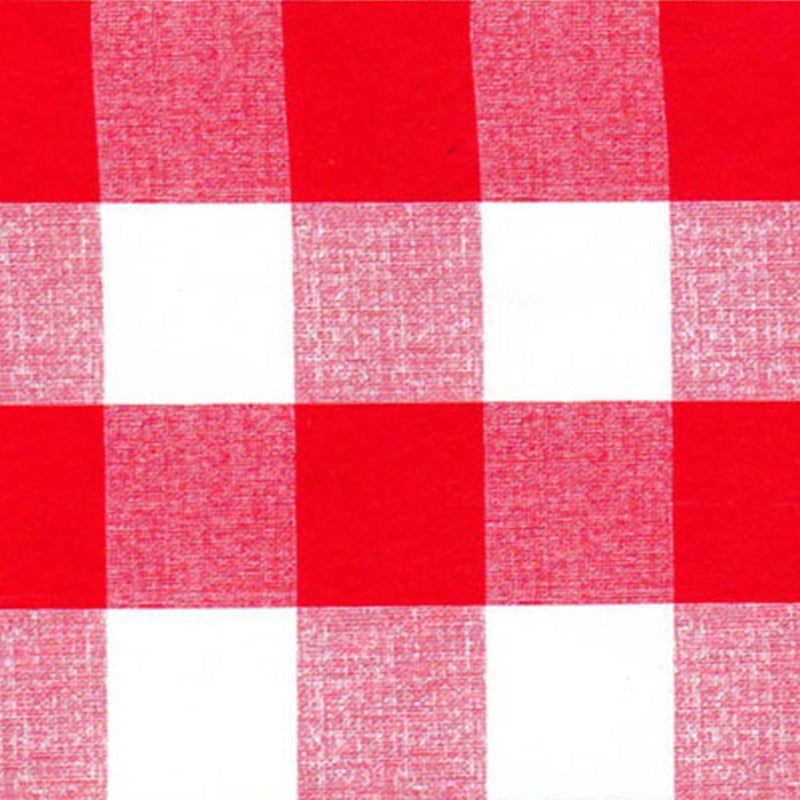 9 x 9 inch Home Decor Fabric - Tablecloth Vinyl - Check - Red