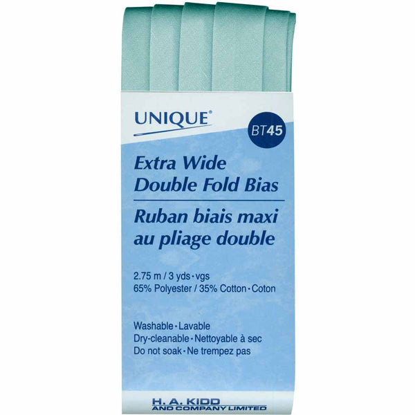 UNIQUE - Biais extra large plié double - 15mm x 2.75m - Turquoise