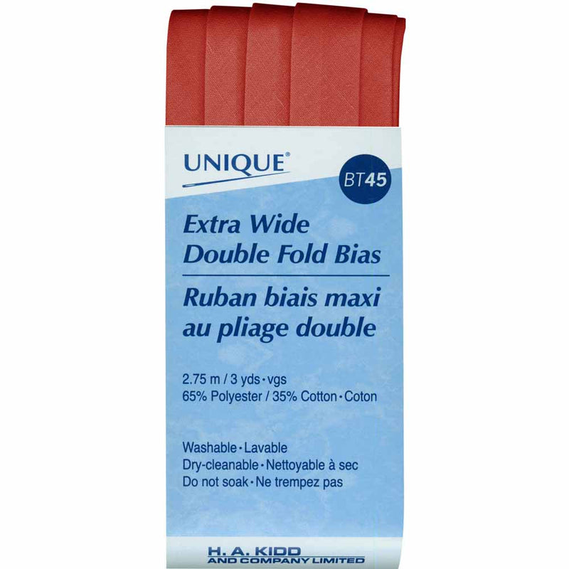 UNIQUE - Extra Wide Double Fold Bias Tape - 15mm x 2.75m - Brick