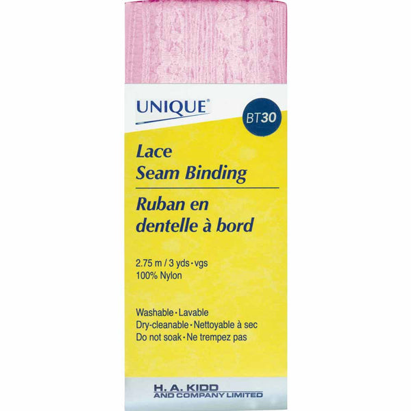UNIQUE Lace Seam Bind 2.75mLt Pink 200