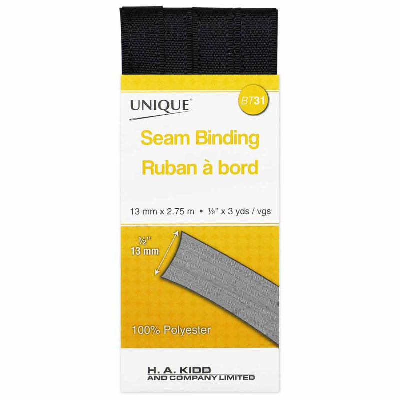 UNIQUE Seam Bind 2.75m Black 001