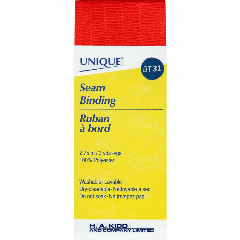 UNIQUE Seam Bind 2.75m Scarlet 300