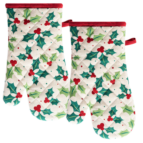 Oven Mitts Holly - White