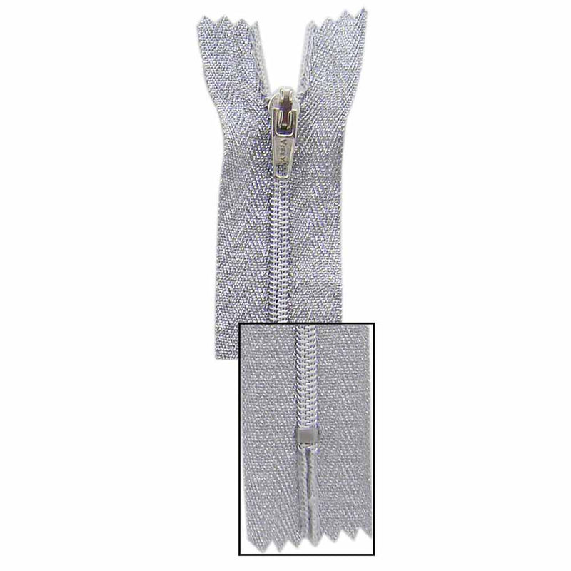 VIZZY Metallic Closed End Zipper 45cm (18") - Metallic Silver - 1724