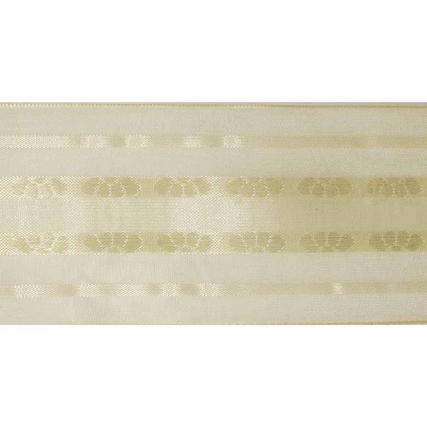 ELAN Organza Ribbon with 2 Stripes 50mm x 4m - Cream