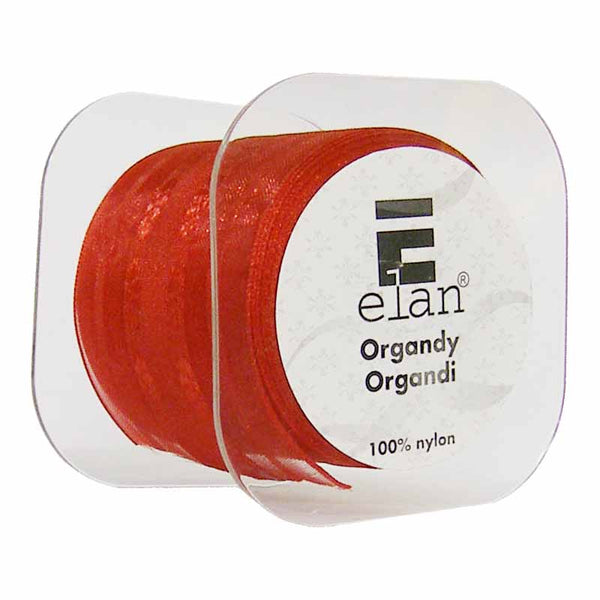 ELAN Ruban organza à 2 bandes 50mm x 4m - rouge
