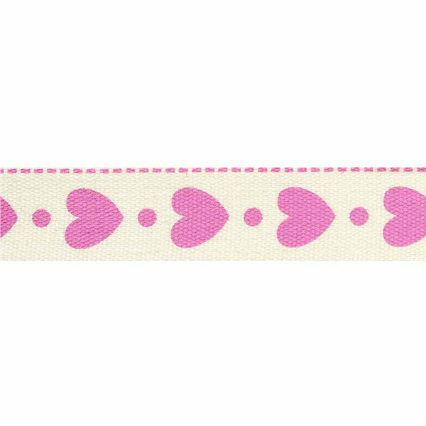 ELAN Cotton Trim 15mm x 5m - Pink Hearts