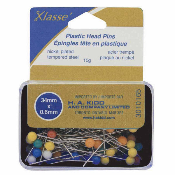 KLASSE´ Plastic Head Pins Assorted Color 90pcs - 34mm (1⅜")