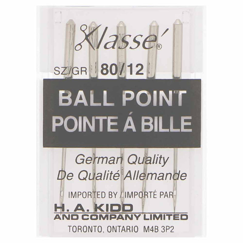 KLASSE´ Ball Point Needles Carded - Size 80/12 - 5 count