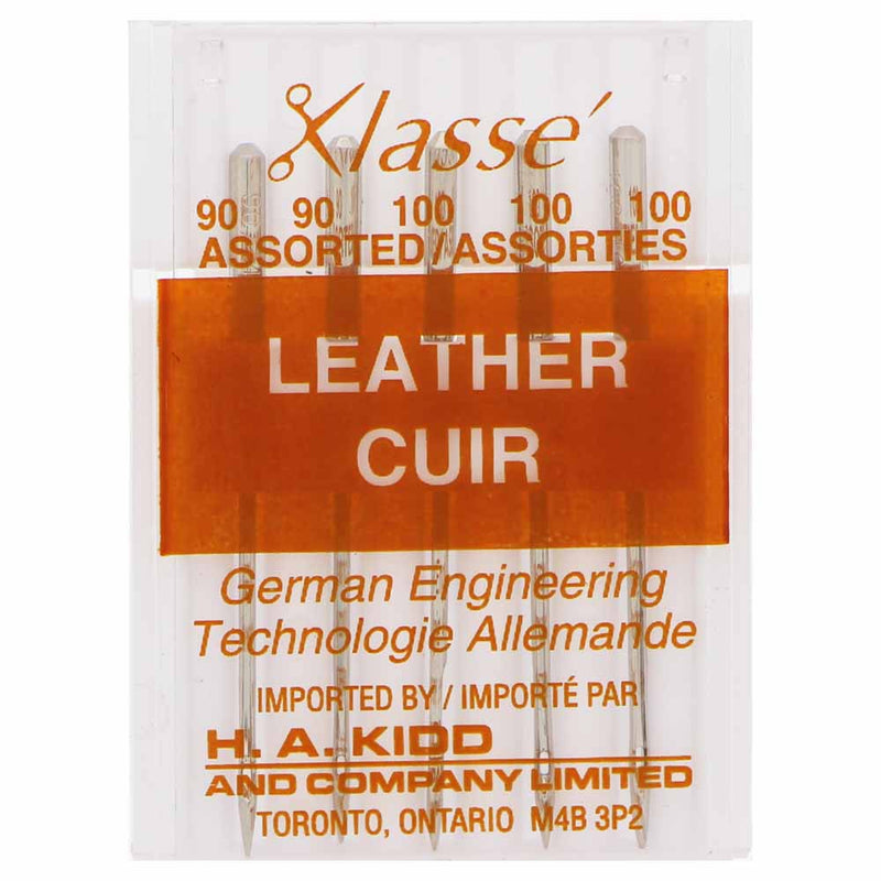KLASSE´ Leather Needles Carded - Assorted Sizes 2 - 90/14, 3 - 100/16