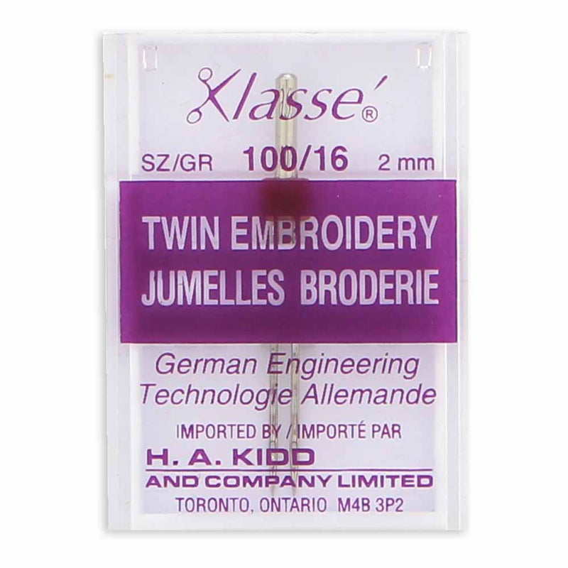 KLASSE´ Twin Needle Embroidery Carded - Size 100/16 - 2mm