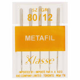 KLASSE´ Metafil Needles Carded - Size 80/12 - 5 count