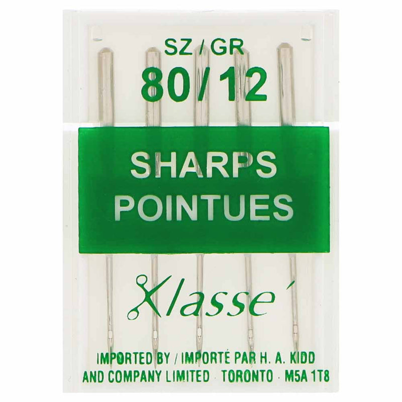 KLASSE´ Sharps Needles Carded - Size 80/12 - 5 count