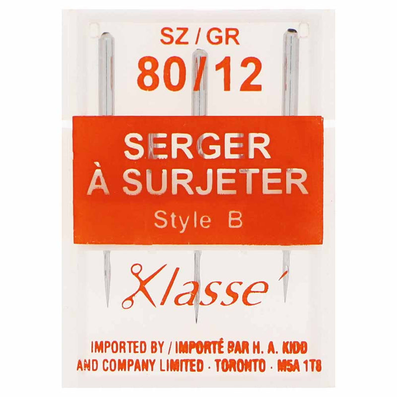 KLASSE´ Serger Needles Carded Short Shank - Size 80/12 - 5 count