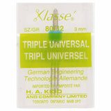 Aiguille triple universelle KLASSE´ sur carton - Grosseur 80/12 - 3mm