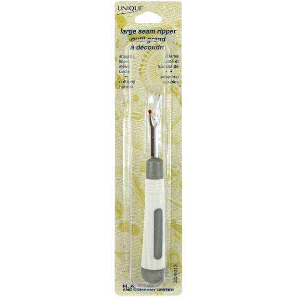 UNIQUE SEWING Soft Grip Seam Ripper Large - Grey and Cream