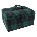 VIVACE Medium Sewing Basket - Green and Black Plaid