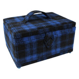 VIVACE Medium Sewing Basket - Blue and Black Plaid