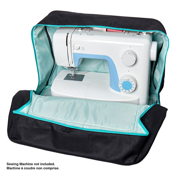 SEW EASY Sewing Machine Tote Bags - Black & Turquoise - 44 x 20 x 38cm (17¼” x 7⅞” x 15”)