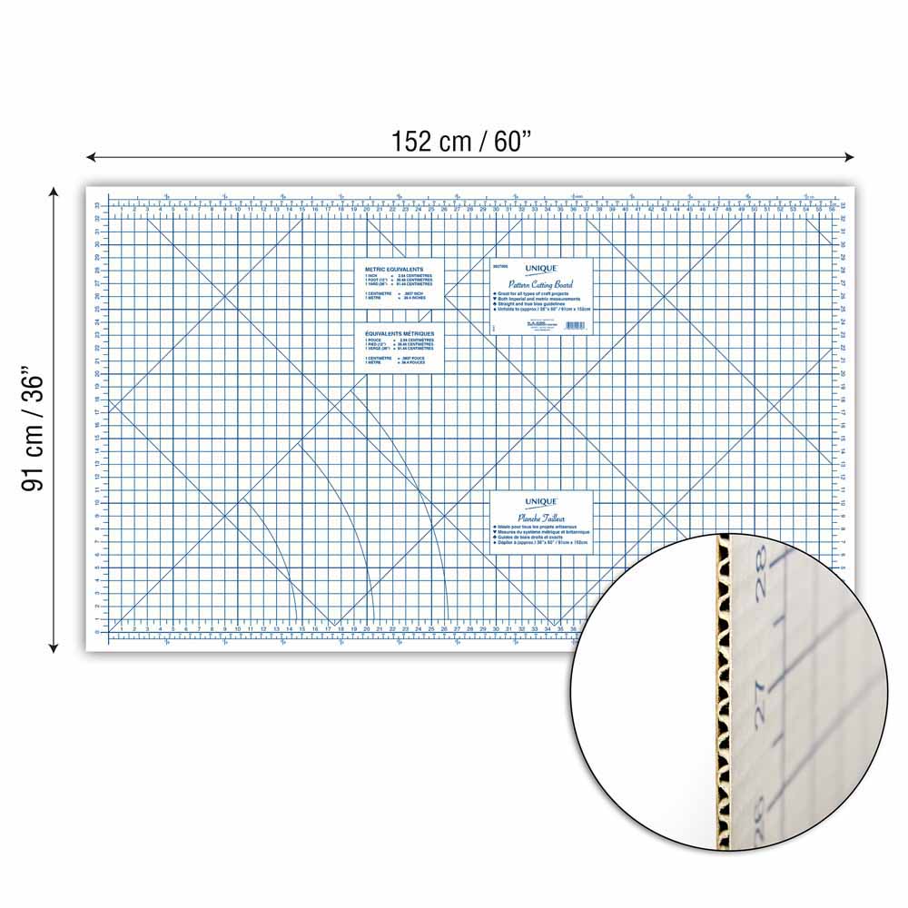 Pattern Board UNIQUE SEWING Cardboard Pattern Cutting Board - 91.5 x 152.5 cm (36