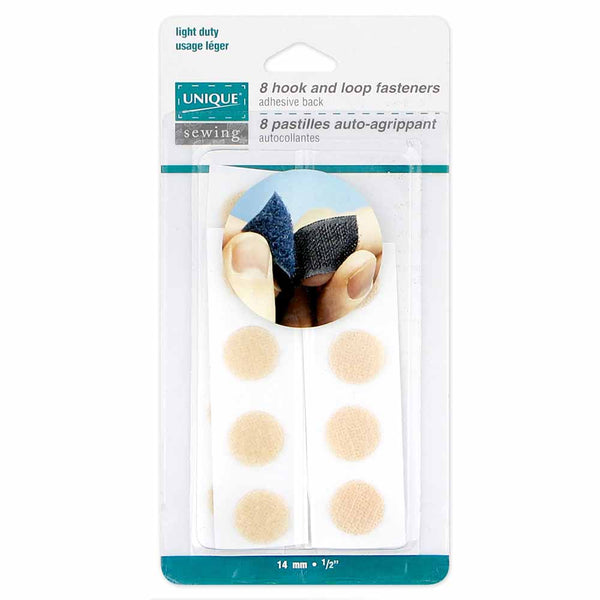 UNIQUE SEWING Light Self-Gripping Fasteners Dots - Small 14mm (½") - Beige - 8 sets