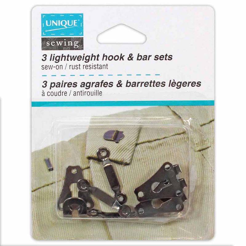 UNIQUE SEWING Pant Hook & Bar Sets Black - 3 sets