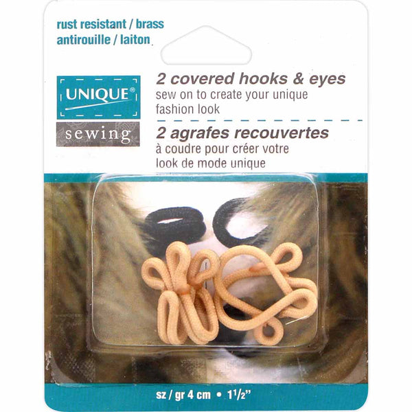 UNIQUE SEWING Hooks & Eyes Beige - 4.0cm - 2 sets