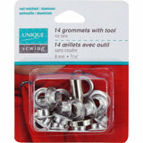 UNIQUE SEWING Grommets Silver - 8mm (¼") - 14 pcs