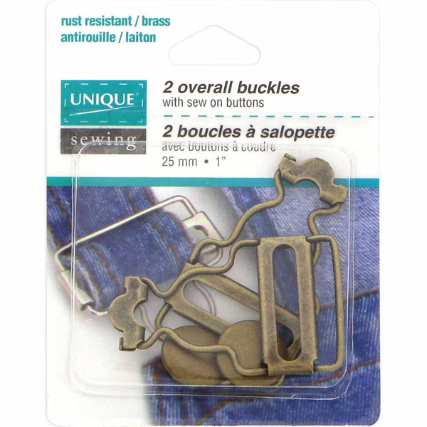UNIQUE SEWING Overall Buckle Gold - 25mm (1") - 2 pcs