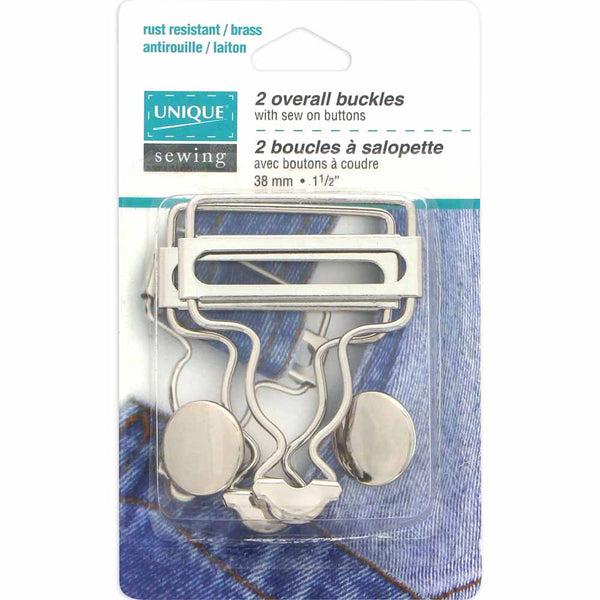 UNIQUE SEWING Overall Buckle Silver - 38mm (1½") - 2 pcs