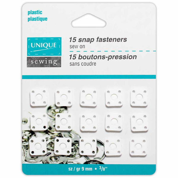 UNIQUE SEWING Snap Fasteners White - 15 sets