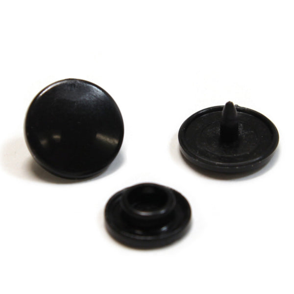 UNIQUE SEWING Plastic Snap Fasteners - Black - size 2 / 11mm (⅜") - 30 sets
