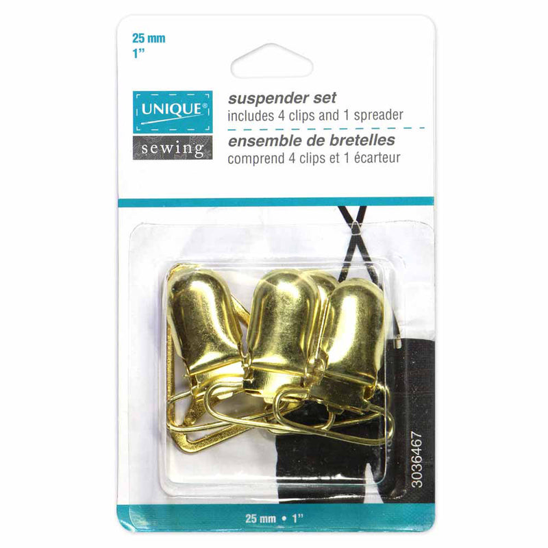 UNIQUE SEWING Suspender Set - Gold  - 5 pcs - 25mm (1")