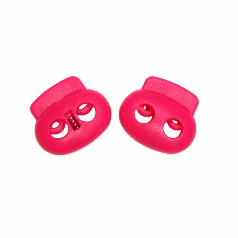 UNIQUE SEWING 2 Hole Cord Stops - Pink - 2 pcs
