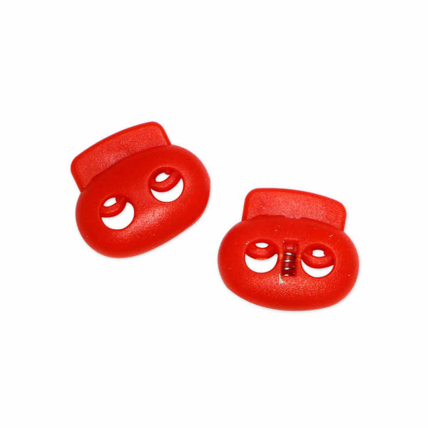 UNIQUE SEWING 2 Hole Cord Stops - Red - 2 pcs