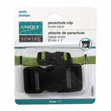 UNIQUE SEWING Double Adjust Parachute Buckle - Plastic - 25mm (1") - Black