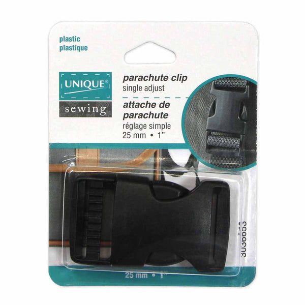 UNIQUE SEWING Parachute Buckle - Plastic - 25mm (1") - Black