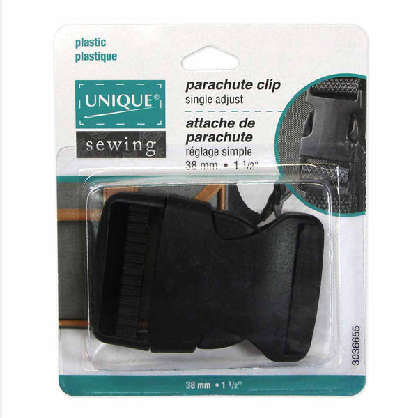 UNIQUE SEWING Attache de parachute - plastique - 38mm (1½") - noir