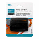 UNIQUE SEWING Strap Adjuster - Plastic - 38mm (1½") - Black - 2 pcs