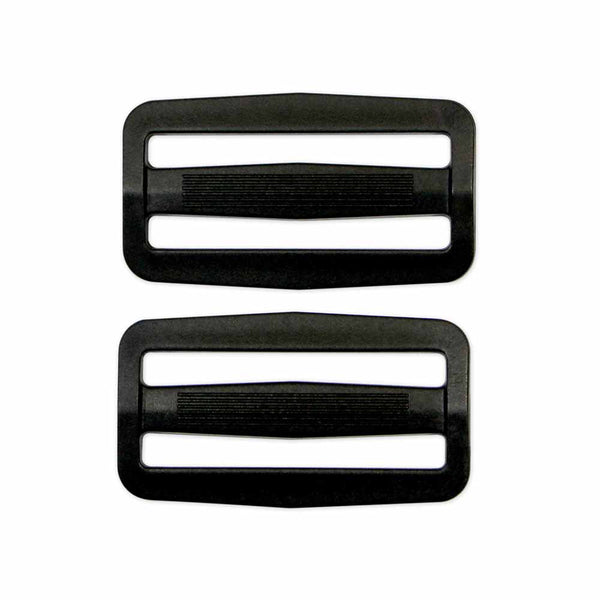 UNIQUE SEWING Strap Adjuster - Plastic - 50mm (2") - Black - 2 pcs