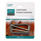 UNIQUE SEWING Slide Buckle - Metal - 38mm (1½") - Silver - 2 pcs