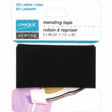UNIQUE SEWING Mending Tape Black - 3.2cm x 0.9m (1¼ " x 36")