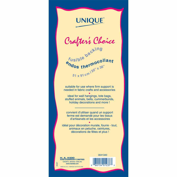 UNIQUE Crafters Choice Fusible Backing - 56 x 91cm / 22" x 36"