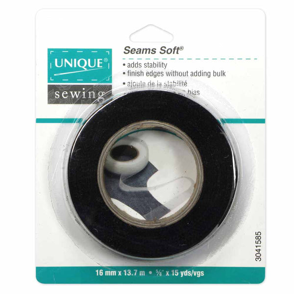 Seams Soft UNIQUE noir- 16mm x 14m (½" x 15v)