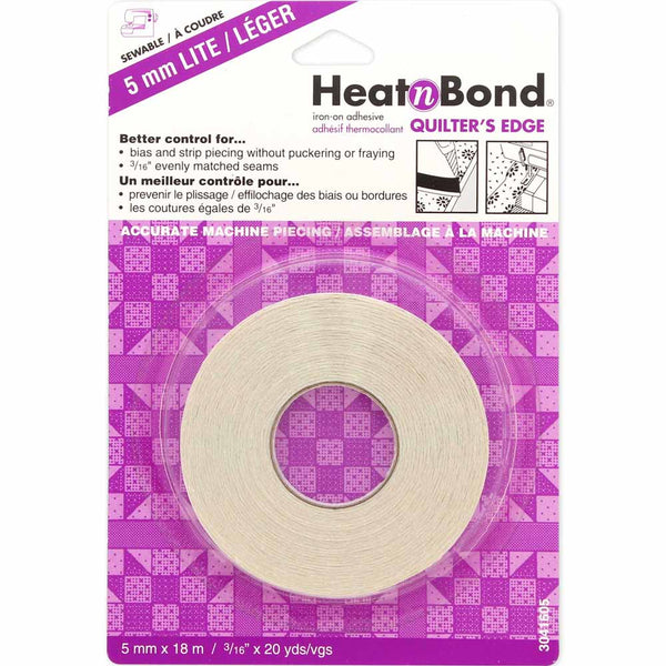 HEATNBOND Quilter's Edge Lite Iron-On Adhesive Tape - 5mm x 18m (3/16" x 20yds)