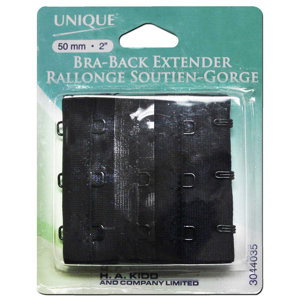 UNIQUE SEWING Bra-Back Extender Black - 50mm / 2"