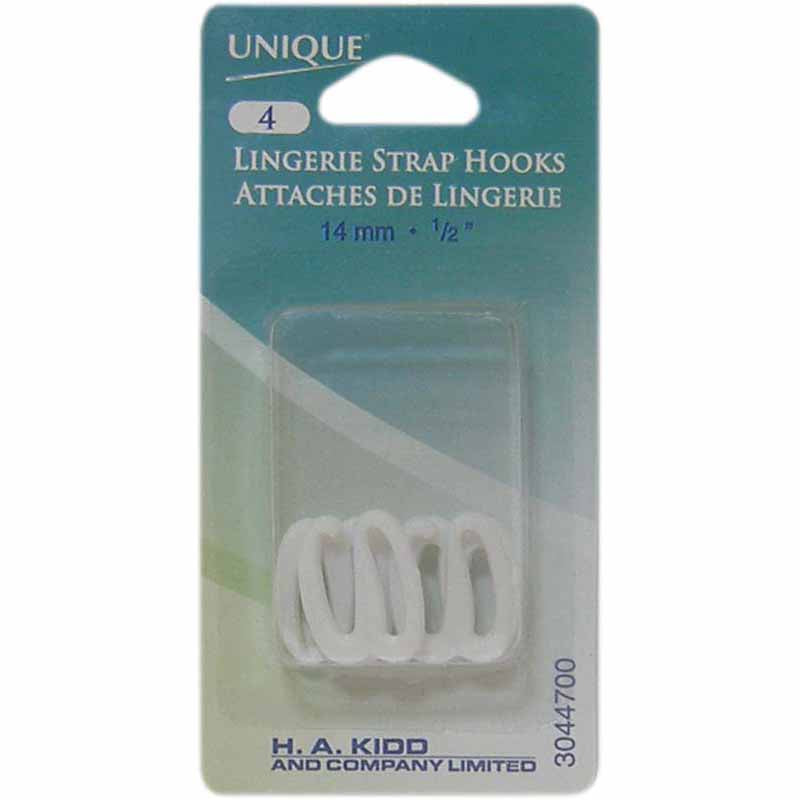 UNIQUE SEWING Strap Hook White - 14mm (½") - 4pcs