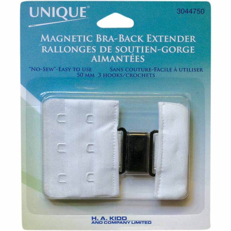 UNIQUE SEWING Magnetic Bra-Back Extender White - 50mm (2")